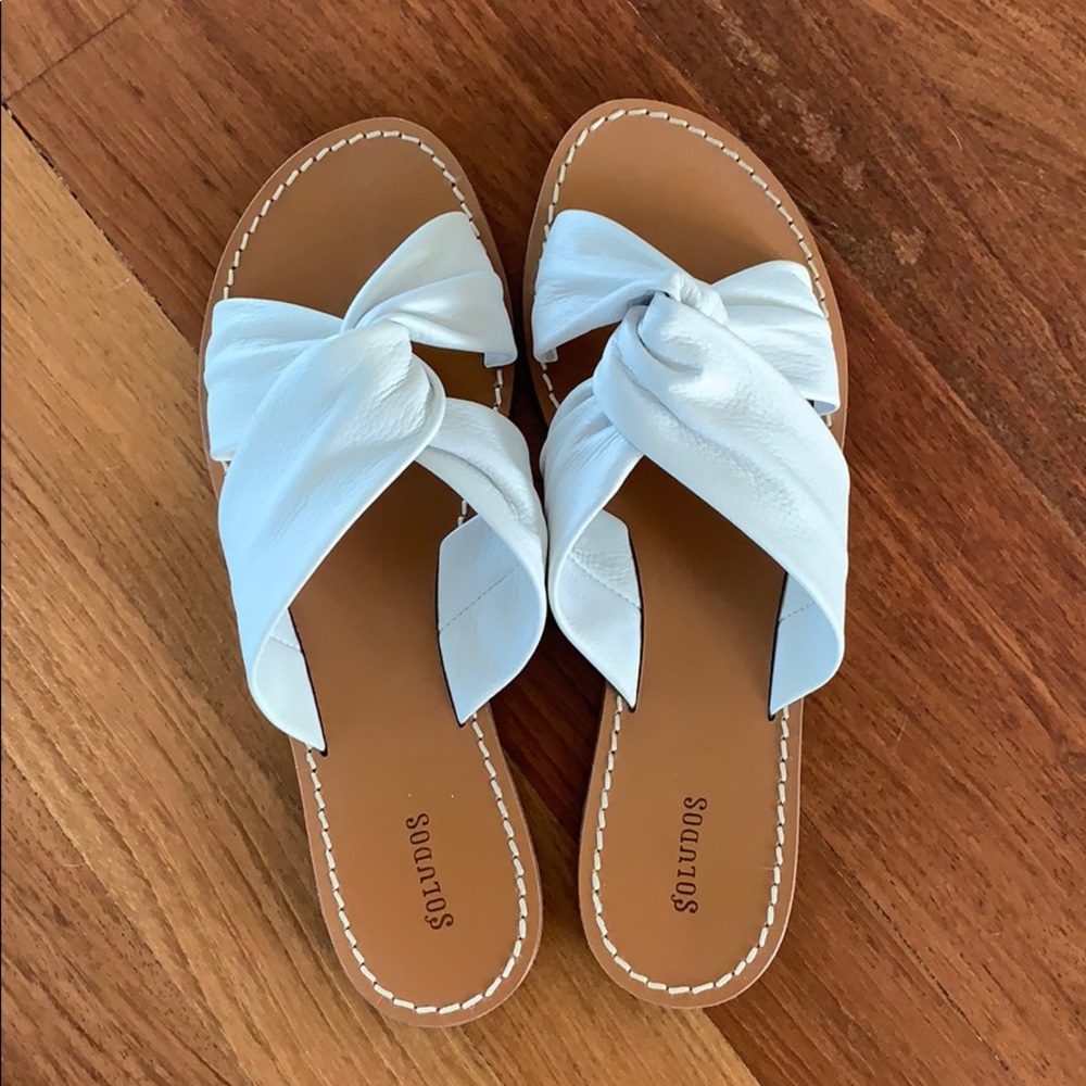 NWOT Soludos White Clara Beach Slide